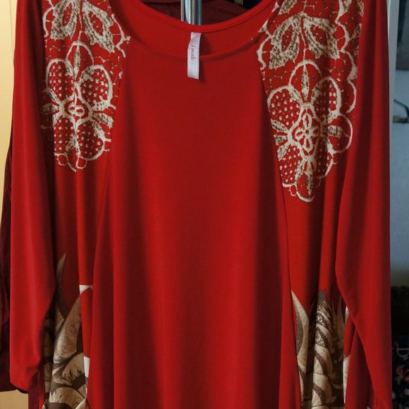 J Mode Red Maxi Dress - Picture 1 of 3